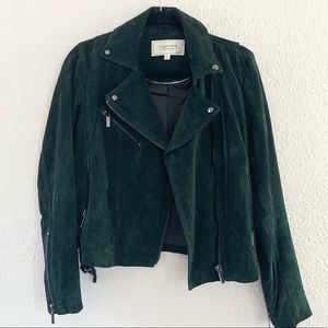 Genuine suede emerald forest green moto jacket 😍